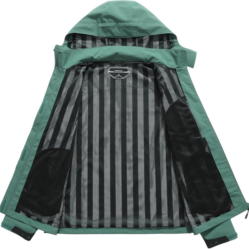 Decktin Forest Green Rain Jacket Raincoat Waterproof Outdoor Travel Lightweight